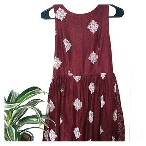Altar'd State Dresses - Maroon and white mini dress Altar'd State Dresses - Maroon and white mini dress
